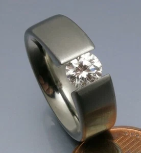 ANILLO DE TENSIÓN H/VSI DISEÑO MADURO - 585 ORO BLANCO 585 DE ALTA CALIDAD - Imagen 1 de 8