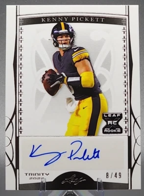 Kenny Pickett/49 2022 Leaf Trinity Silver Rookie RC automático ganador del Super Bowl SP Foto 1 de 2