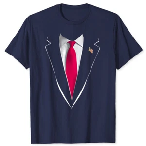 Usa President Trump Suit Easy Halloween Costume Unisex T-Shirt Donald Trump Tee - Picture 1 of 3