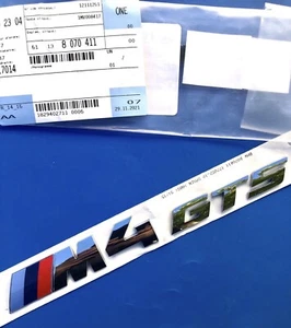 LOGO BMW M4 GTS ORIGINAL PACK M COMPÉTITION 51138070411 F82 2014/2020 - Imagen 1 de 12