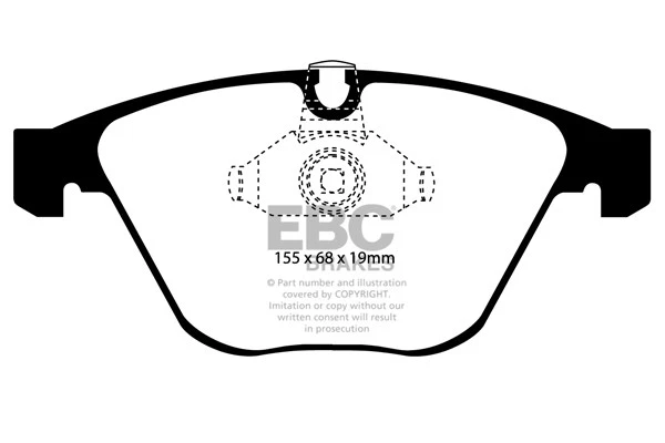 EBC Ultimax Front Brake Pads for BMW 7 Series (E66) 735 (3.6) (2002 > 03) - Image 1 of 1