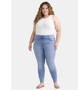 Terra & Sky Jeggings for Women 28" Crotch, Plus 4X Skinny High Rise Medium Wash - Picture 1 of 5