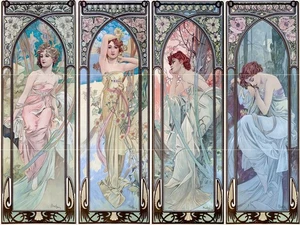 Mural de cerámica 2568 24 x 18 veces del día de Alphonse Mucha - Imagen 1 de 5