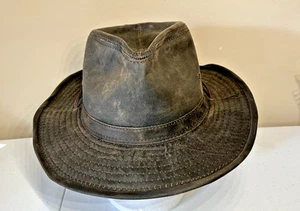 Dorfman DPC Hat Outback Indiana Jones Mens Sz XXXL Weathered Brown Shapable Trim - Picture 1 of 5