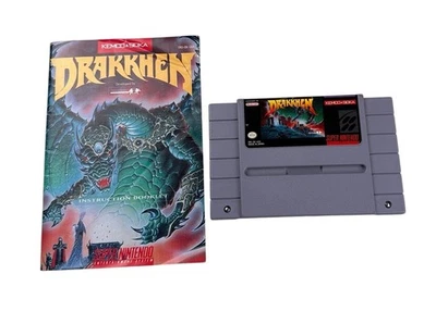 Drakkhen (SNES) Super Nintendo Cartridge And Manual Only Tested - Image 1 of 4