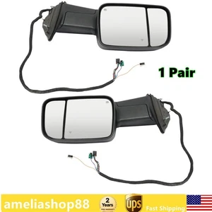 Pair For 2019 2020 2021 RAM 2500 3500 Power Heated Towing Mirror Fold Left Right - Picture 1 of 13