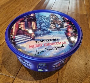 Personalisierte Weihnachten Schokoladendose Etikett Lehrer Großeltern Familie Geschenk - Bild 1 von 3