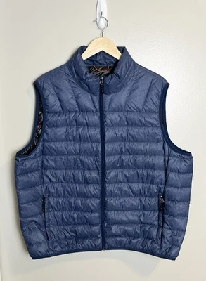 Hawke & Co Men’s 2XL Down Filled Puffer Vest Navy Blue Pockets Sport Performance - Image 1 of 4