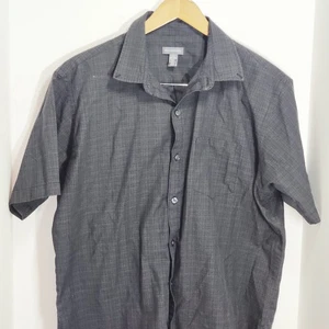 Camisa gris abotonada Van Heusen para hombre manga corta talla grande 16-16,5 City informal - Imagen 1 de 3