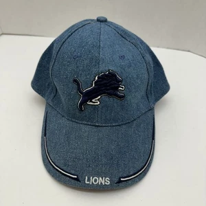 Detroit Lions Denim Hat Cap Strap Back NFL Football Ford Field Mens - Picture 1 of 7