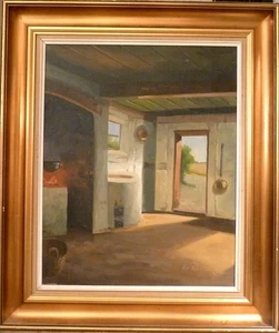 OSVALD RASMUSSEN ALIAS ALLAN KARMS! INTERIOR DE ANTIGUA MASÍA CON PUERTA ABIERTA - Imagen 1 de 4