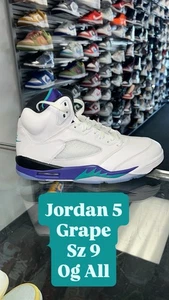 Nike Air Jordan 5 Retro OG Grape Größe 9 Authentic Clean Rare HQ7978 100 BOX - Bild 1 von 5