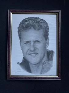 Frame Sketch Art Print Michael Schumacher Limited Edition Print Jonathan Wood - Picture 1 of 7