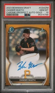 2023 Bowman Draft #CDA-ZM Zander Mueth 1st Gold Auto Chrome 42/50 PSA 10 POP 4 - Picture 1 of 2