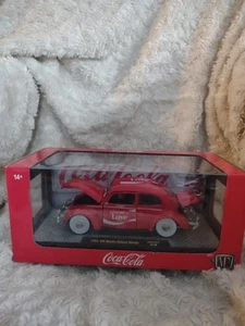 M2 Machines 1/24 Scale Coca Cola RED 1952 VW Volkswagen Beetle Chase NEW - Picture 1 of 7