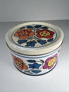 Vintage Cadbury’s Tin - Retro Flowers - Cadbury Bros Ltd Bournville - Round - Picture 1 of 10