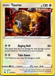 Tauros 115/198 Chilling Reign English Holo Pack Fresco/Casi Como Nuevo - Imagen 1 de 2