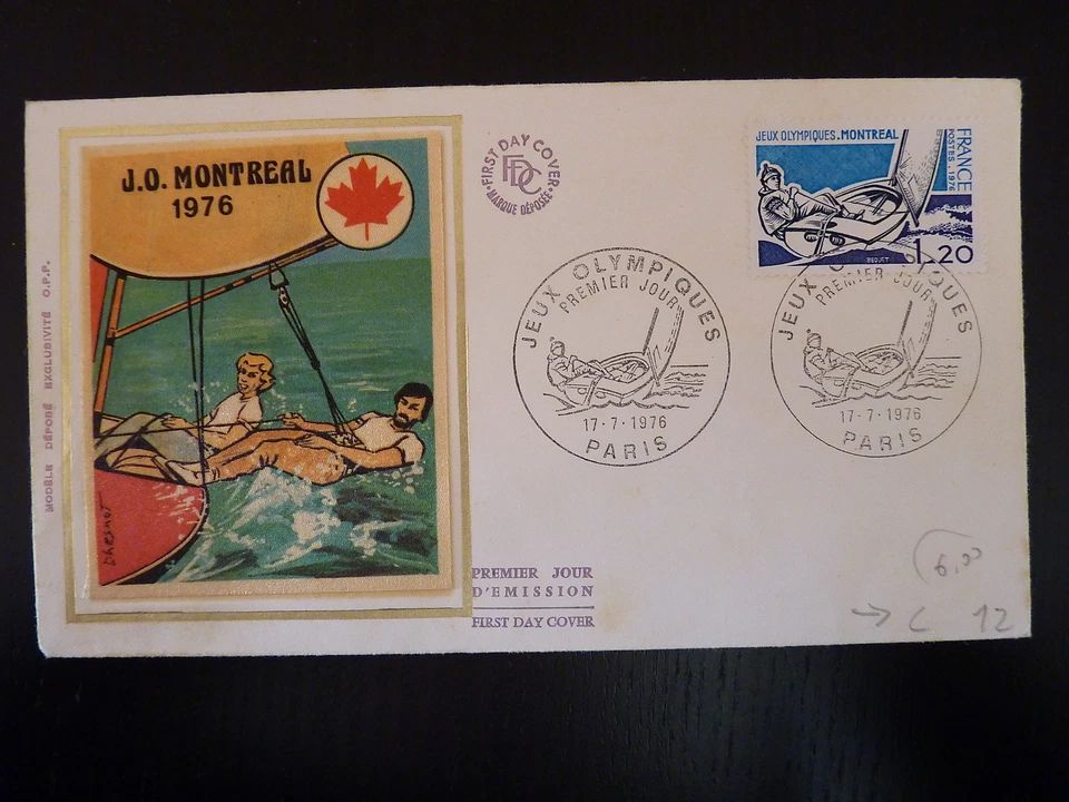 France Premier Day FDC Yvert 1889 All Games Olympic Bretton Sailing 1,2F Paris - Image 1 of 1