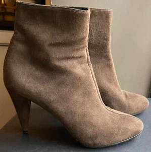 PRADA Chocolate Brown Suede High Heel Ankle Boots 39 - Picture 1 of 13