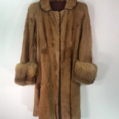 VTG Womens Horsehide Red Fox Cuffed Sleeve Brown Winter Jacket Coat Size 12 - Image 1 of 4