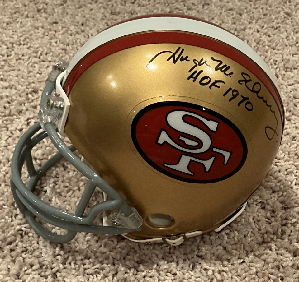 Minicasco firmado por Hugh McElhenny HOF 70 NFL San Francisco 49ers - Certificado de autenticidad AJT Foto 1 de 4