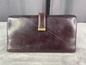 RARO COACH CLÁSICO VINTAGE CUERO MARRÓN CAOBA CHEQUERA BOLSO SIN ASAS CARTERA - Imagen 1 de 11