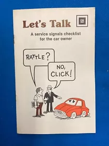 GMH HOLDEN COMMODORE VB LETS TALK BROCHURE SERVICE BOOK Signals Checklist Book 5 - Foto 1 di 11