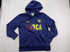 FCB Forca Barca Mens S Pullover HOODIE Jacket SOCCER Barcelona FC Blue