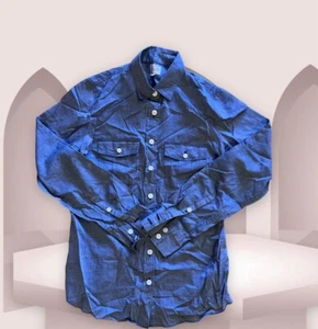 J Crew Shirt Womens Sz S Blue 100% Cotton Chambray Button Up Roll Tab Sleeve - Picture 1 of 23