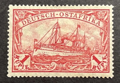 Travelstamps: Germany East Africa Stamps 1 Rupie Kaiser’s Yacht mint OG H WMK - Image 1 of 4