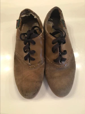 BASS BOYS BROWN SUEDE LEATHER CLASSIC OXFORD TAN DRESS SHOES SIZE 3 - Image 1 of 4