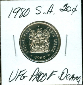 1980 SOUTH AFRICA 20 CENTS ULTRA FINEST PROOF DCAM 99 CENTS SHIPPING . - Picture 1 of 4
