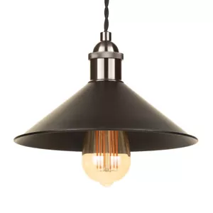 Litecraft Ciana Light Shade Small Fisherman Easy Fit Lampshade - Black Clearance - Picture 1 of 4