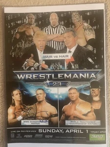 WWE Wrestlemania 23 Signed 11x14 Autographed Poster Shawn Michaels Bobby Lashley - Picture 1 of 2