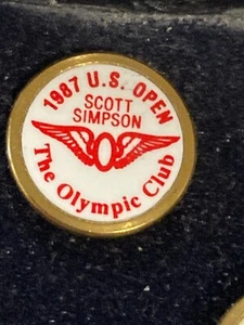 1987 The Olympic Club U.S. OPEN Winner Scott Simpson Golf Ball Marker - Picture 1 of 1