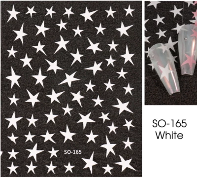 Pegatinas autoadhesivas para arte en uñas 3D negras doradas plateadas estrellas rosas So165 NH21 Foto 1 de 4