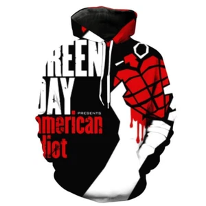 Green Day American Idiot Album Punk Rock Band All Over Print Hoodie 3D XS-6XL - Picture 1 of 4