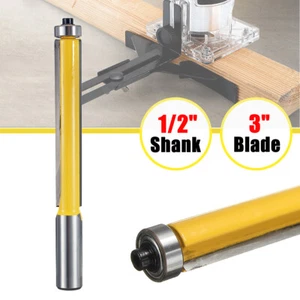 1/2" Shank Router Bit Extra Long Flush Trim TCT Carbide Tip Cutter 3" 75mm Blade - Picture 1 of 6