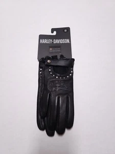 Harley-Davidson Women's Black Leather Open Road Gloves Size Small 97704-23VW - Bild 1 von 3