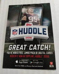 2015 Topps 2016 Huddle abgelaufene Angebote JJ Watt Karte Einsatz Promo - Bild 1 von 5