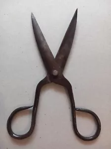Vintage Antique Hand Forged Shears Primitive Scissors 8.5"/22.5cm Balkan Ottoman - Picture 1 of 10