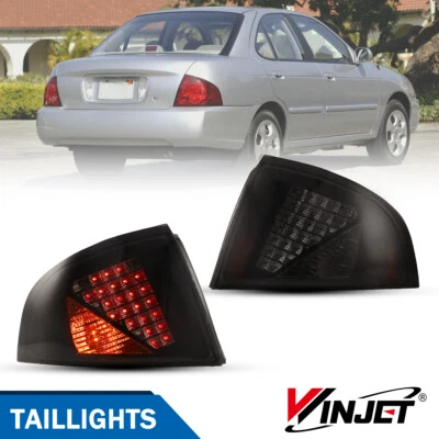 LED Tail Lights Pair for 2000-2003 Nissan Sentra Rear Black/Smoke Lamps - Image 1 of 4