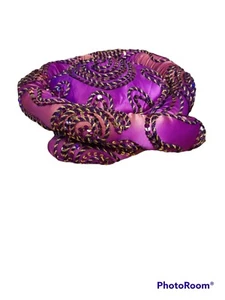 Aladdin Genie Unisex Braided Headwrap Hat Halloween Constume gold purple sequin - Picture 1 of 5