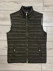 Men Burberry London Light Down Vest Waistcoat Khaki size Small Full Zip - Picture 1 of 13