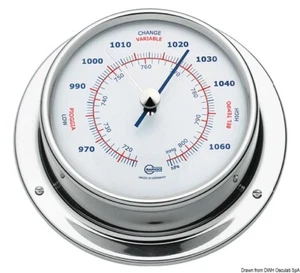 BAROMETRO BARIGO SKY ACCIAIO INOX LUCIDO BIANCO 2818700 - Foto 1 di 2