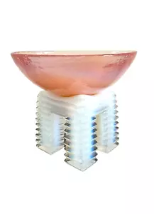 Rosa opaleszent Murano Glasschale Skulptur - Bild 1 von 5