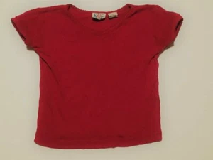 TALBOTS KIDS Girls' Classic Red Ribbed Knit SSl V-Neck Shirt ~ Sz 5 - Picture 1 of 1