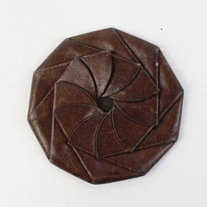 Vintage Change Coin Purse Genuine Leather Origami MCM Wallet Mid Century - Picture 1 of 5