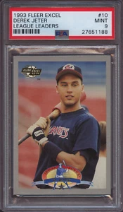 1993 Fleer Excel League Leaders 10 Derek Jeter PSA 9 Mint - Picture 1 of 2
