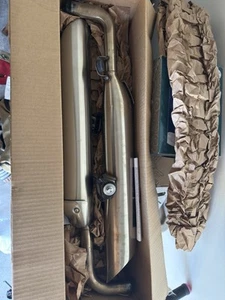 Triumph Bonneville 17 Bobber OEM 17-22 Left Right Exhaust Cans Mufflers Pipes - Picture 1 of 3